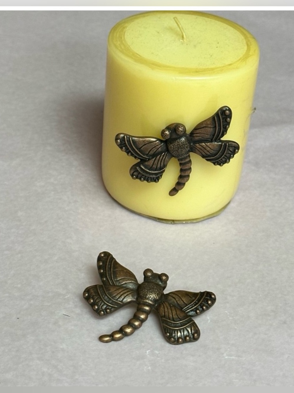 Home Interiors Antique Brass Finish Dragonfly Candle Pins- Set of 3 pins